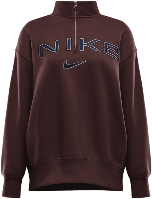 Nike Sportswear Phoenix Fleece Top oversize con logo e zip a 1/4 – Donna