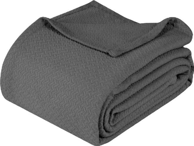 Nobel Cotton Jacquard Dobby Weave Textured Chevron Lightweight Woven Blanket, King