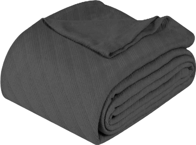 Milan Cotton Jacquard Dobby Weave Textured Striped Lightweight Woven Blanket, King