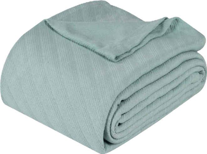 Milan Cotton Jacquard Dobby Weave Textured Striped Lightweight Woven Blanket, King