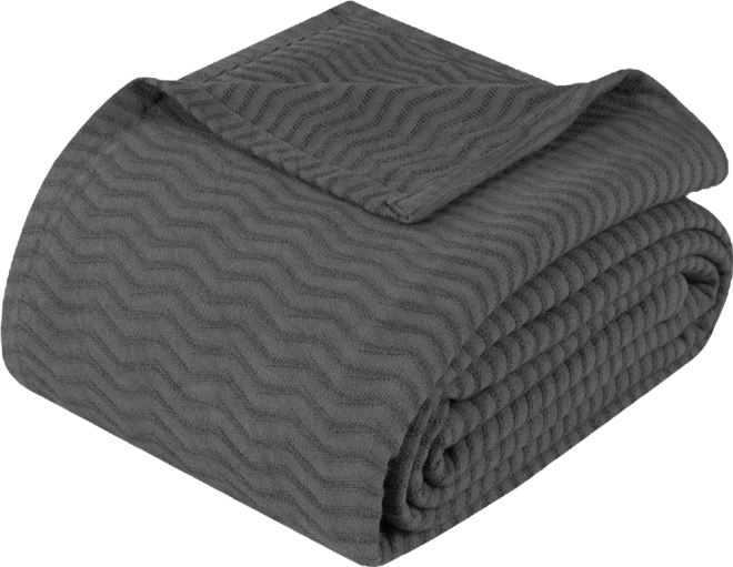 Jena Cotton Textured Chevron Lightweight Woven Blanket, King