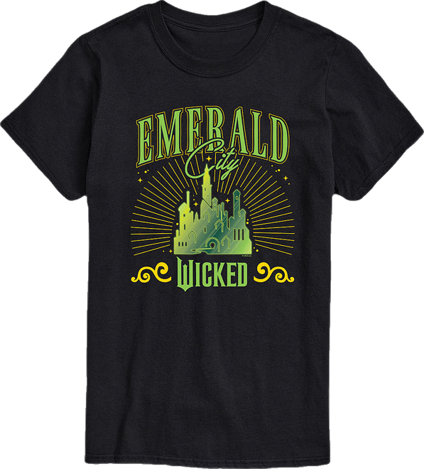 Juniors Wicked Movie Emerald City Tee Womens Crew Neck Short