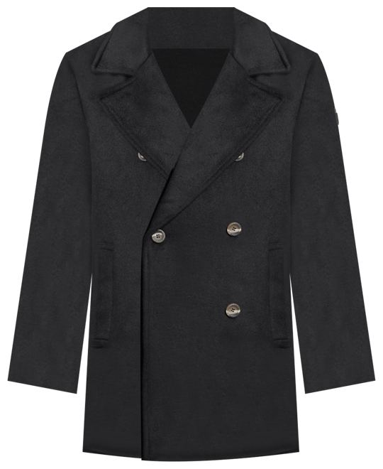 Men's Peacoat with Removable Nylon Hooded Inset