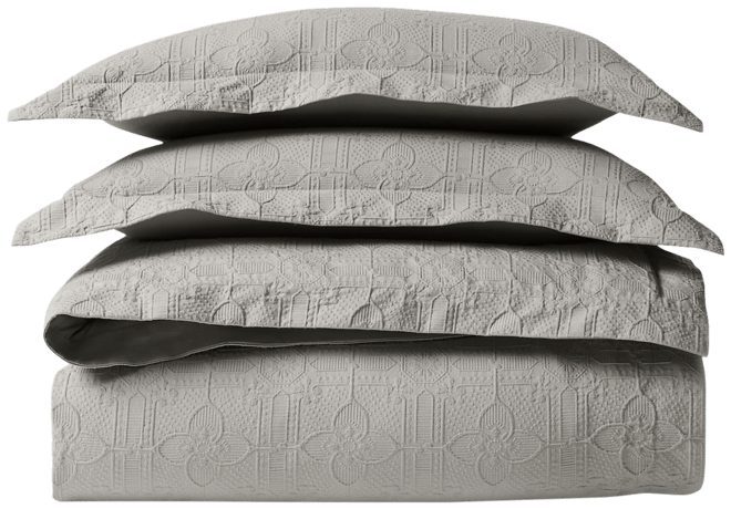 Sascha Textured Medallion Duvet Cover Set, Full/Queen