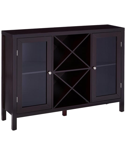 Wine Bar Cabinet for Liquor and Coffee Buffet, Sideboard with Storage Shelves for Dining Living Room Kitchen (Espresso)