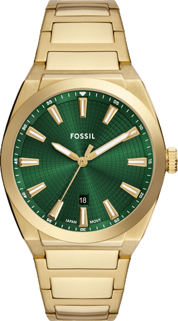 Men's Everett Three-Hand Date Gold-Tone Stainless Steel Watch, 42mm