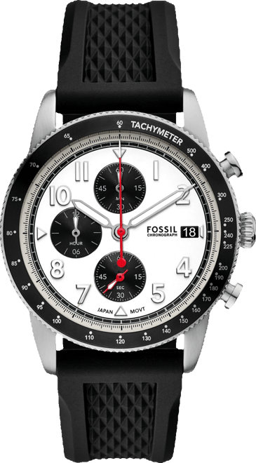 Fossil Men s Sport Tourer Chronograph Black Silicone Watch 42mm Macy s