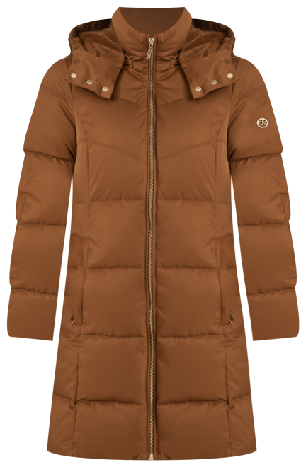 Women's Hooded Faux-Fur-Lined Midi Puffer Coat