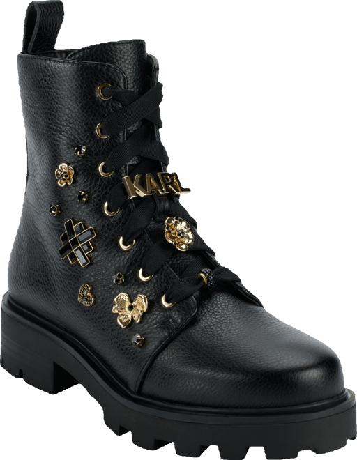 Karl lagerfeld black booties best sale
