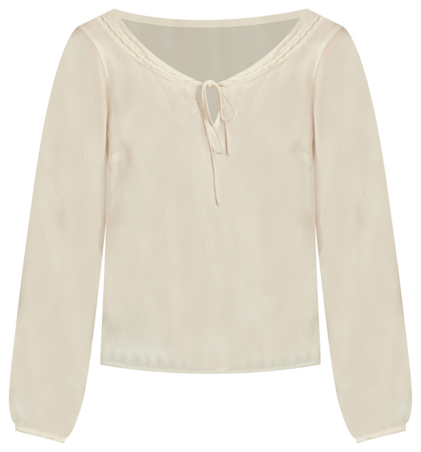 Women's Ruffle-Collar Long-Sleeve Top