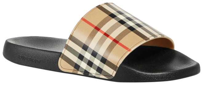 Burberry Men's Furley Vintage Check Slide Sandals