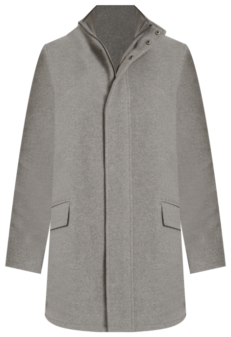 ジャケット・アウター HERMES Khaki Gray wool Stand collar Coat ジャケット・アウター HERMES Khaki Gray wool Stand collar