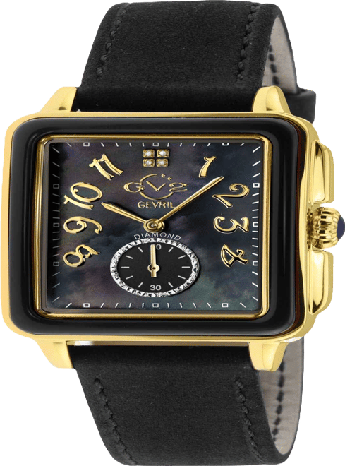 Women's Bari Enamel Swiss Quartz Italian Black Leather Strap Watch 34mm