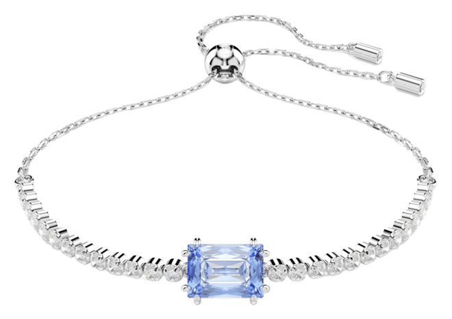 Matrix Tennis Mixed Cuts, Green, Rhodium Plated Bracelet