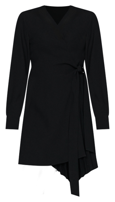 Women's Pleated Detail Crossed Dress