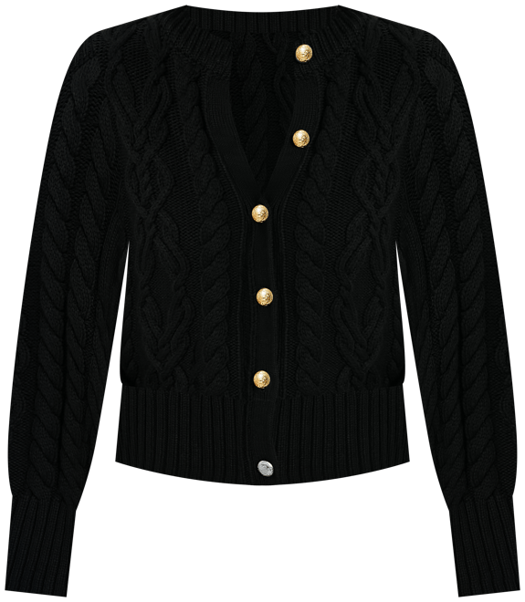 Black Cotton Colette Cardigan