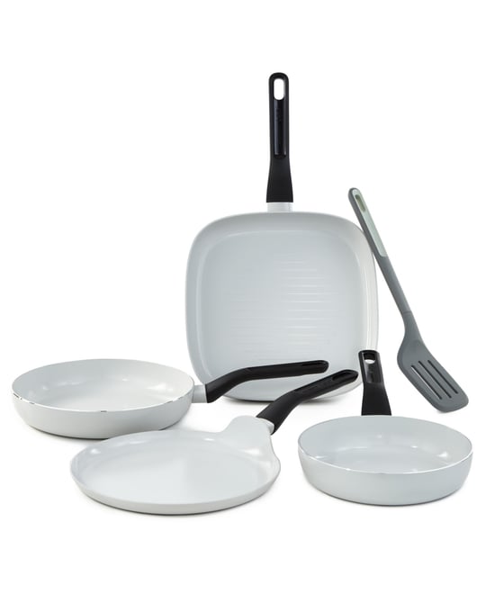 Leo Glints 5Pc Ceramic Nonstick Cookware Set, Spirit, Recycled