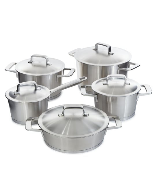 DiNA Meta 10pc Recycled 18/10 Stainless Steel Cookware Set