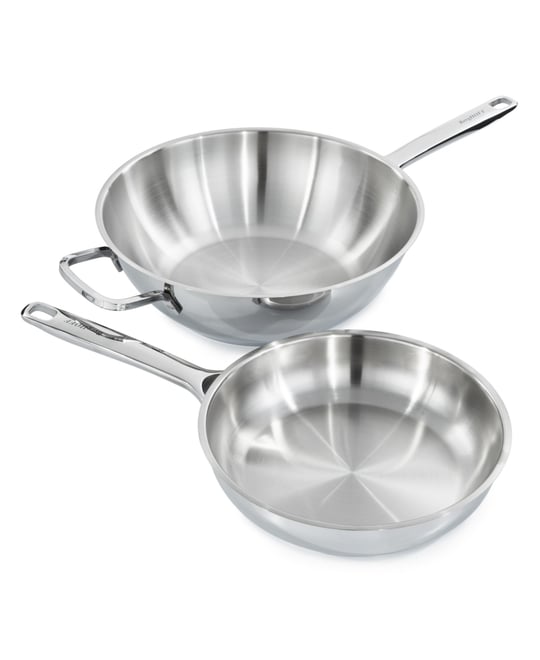 DiNA Helix 2pc Recycled 18/10 Stainless Steel Stir Fry Cookware Set