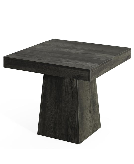 Square Dining Table for 4, 31.5-Inch Kitchen Table Small Dinner Table with Sturdy Pedestal Base, Farmhouse Dining Room Table, Gray