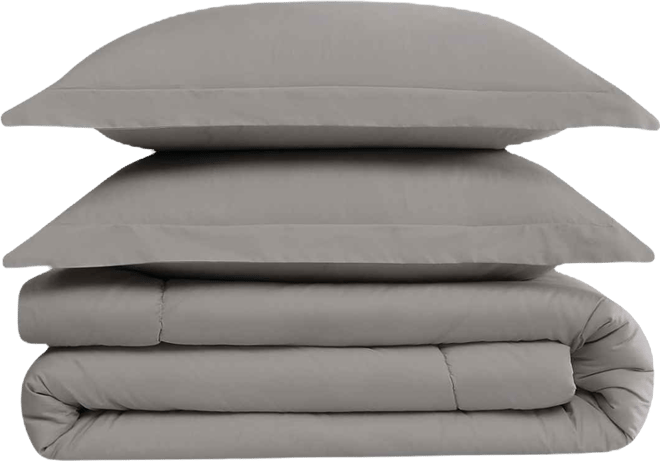 Solid Cotton Percale 3-Pc. Comforter Set, King