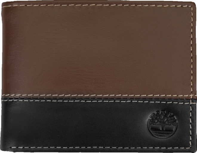Men's Two-Tone Trifold Leather Wallet