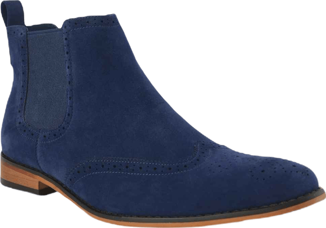Men's Slip On Wing Tip Chelsea Boots