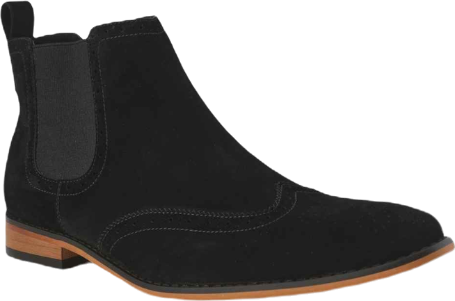 Men's Slip On Wing Tip Chelsea Boots