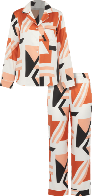 Women's Printed Satin Pajama Set