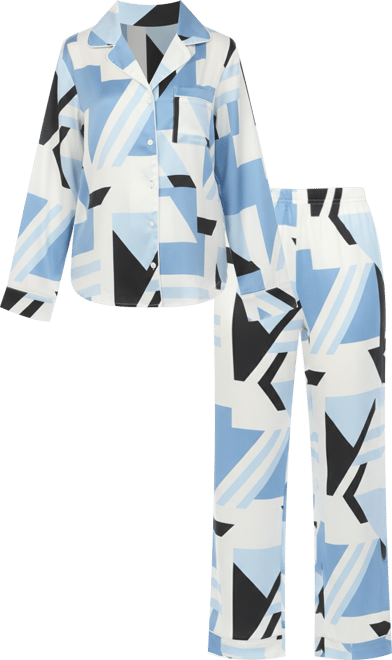 Women's Printed Satin Pajama Set