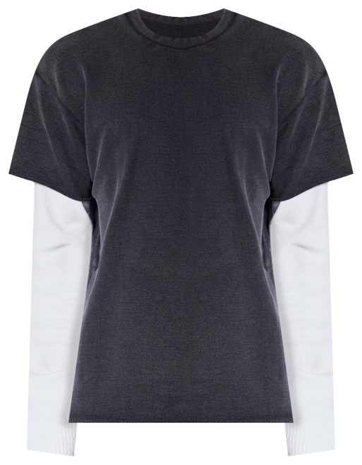 トップス FILTH/DOUBLE LAYER THERMAL T-SHIRTS French Terry Double Layer Thermal L/S Tee - Washed Black | mnml