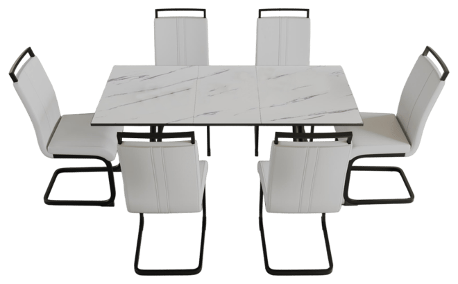 Streamdale Expandable Dining Table Set Table and Cushioned Chairs