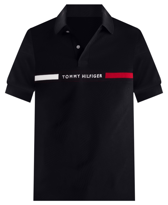 Men's Short Sleeve Embroidered Chest Stripe Polo Shirt