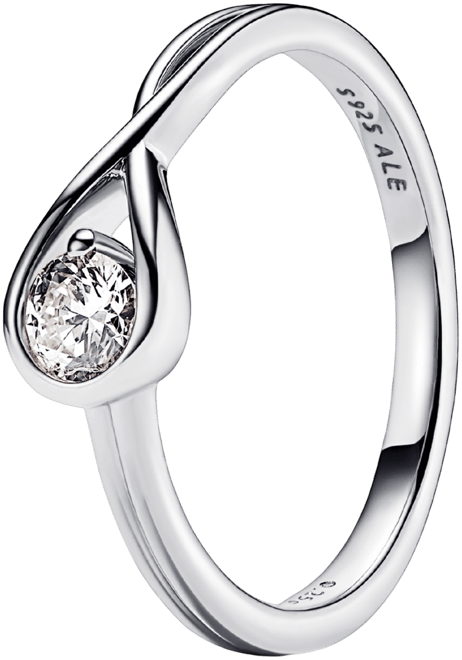 Lab Grown Pandora Rings Silver Diamond Pandora Infinite Lab-Grown