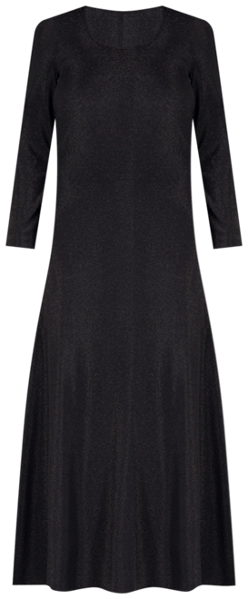 Women's Long Sleeve Scoop Neck Shimmery Fabric Maxi Dress