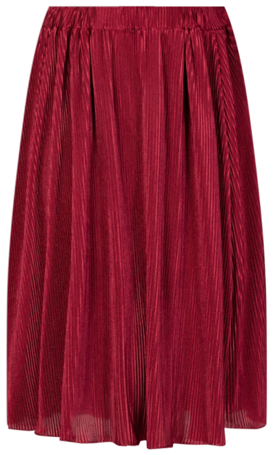 Women's Elegant Pleated Elastic Waist Party Midi Skirt