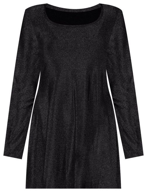 Women's Scoop Neck Long Sleeve Shimmery Fabric Tunic Top