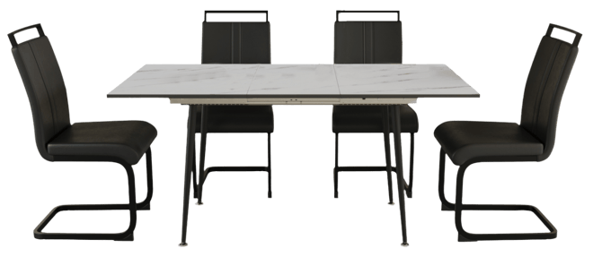 Streamdale Expandable Dining Set for 2-6 with C-Shape Dining Chairs