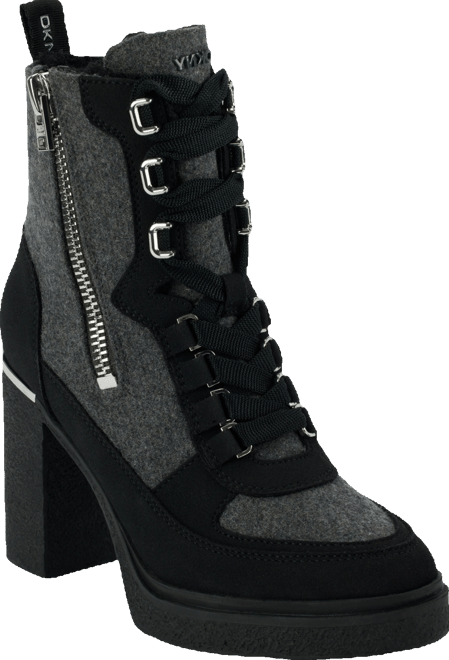 Women's Toia Lace-Up Zip Block Heel Booties