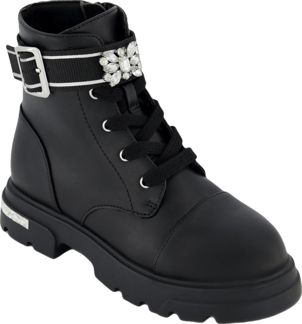 Little and Big Girls Rosa Brooch Moto Boot