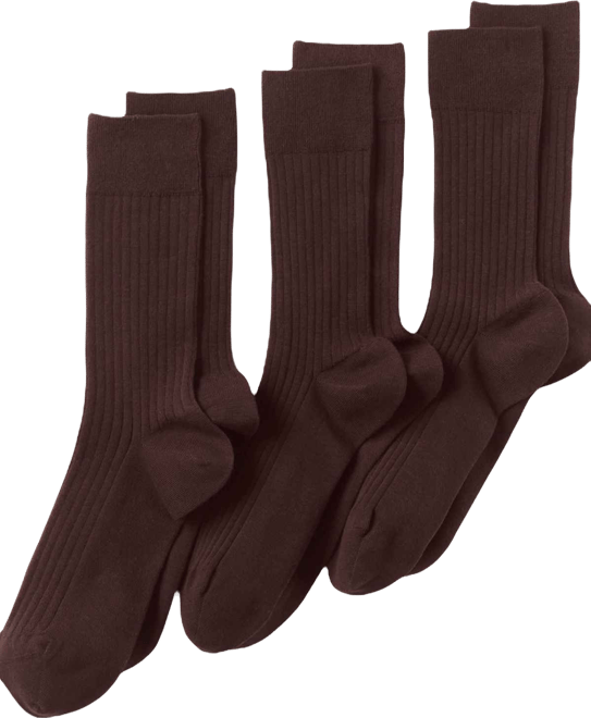 Men's Seamless Toe Cotton Rib Dress Socks (3-pack)