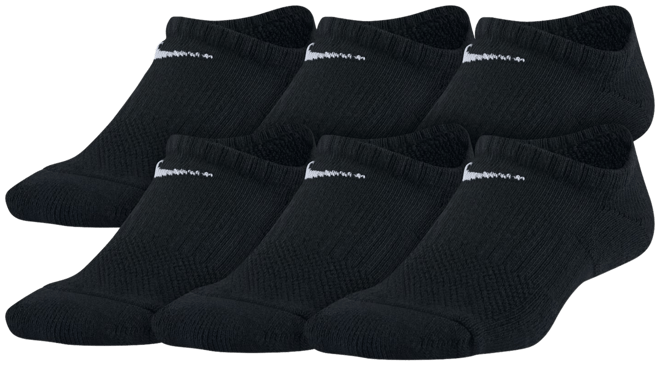 Nike Performance Cushioned No-Show Kids' Training Socks (6 Pair)