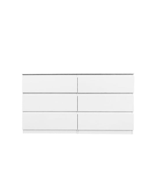 6 Drawer Double Dresser For Bedroom Living Room Hallway, White