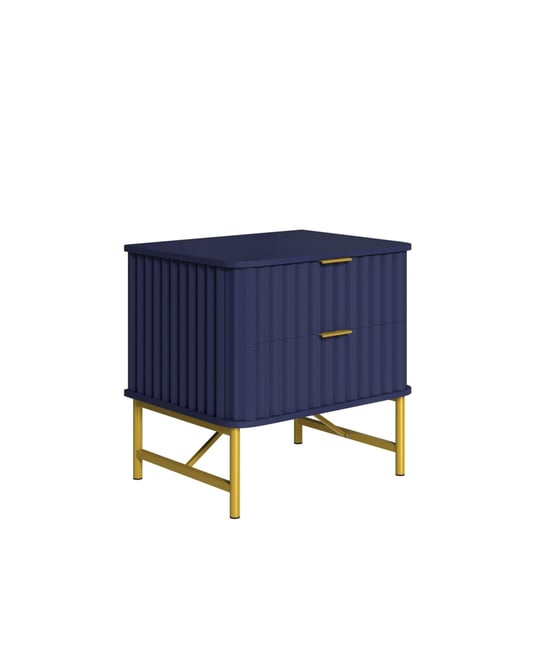 2-Drawer Nightstand with Metal Base