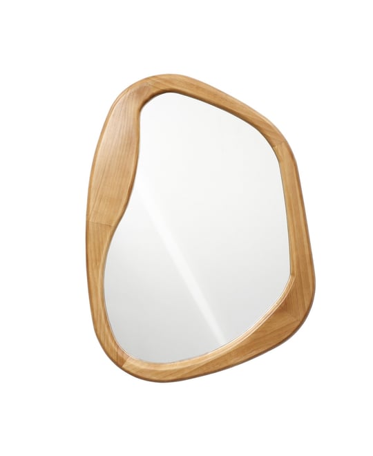 Freeform Pine Wood Frame Oblong Wall Mirror