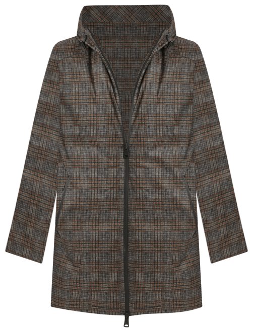 Men's Water-Resistant Hooded Stadium Coat with Removable Puffer Bib