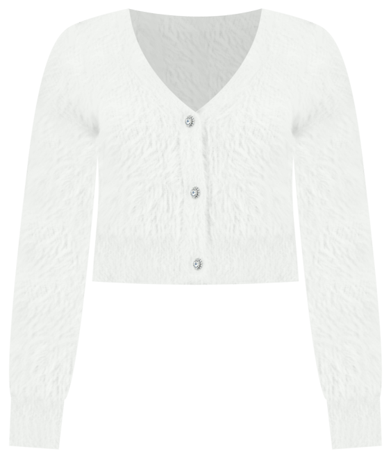 Women's Keyla Rhinestone-Button Cardigan Sweater