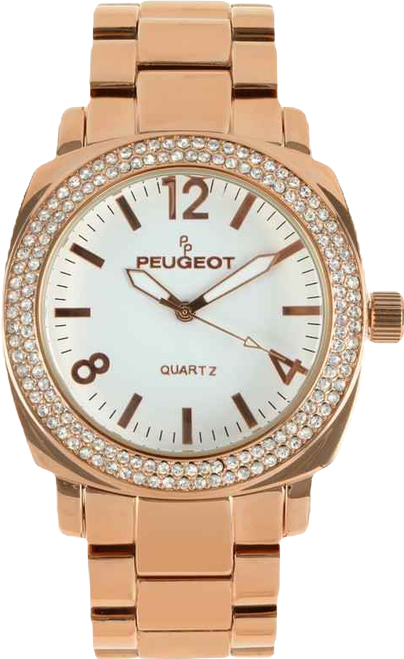 Women's 40mm Rose Gold Boyfriend Bracelet Watch with Crystal Bezel