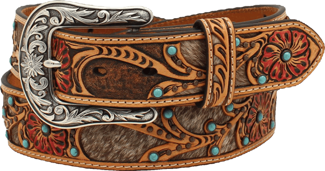 Women's Flower/Calf Hair Belt