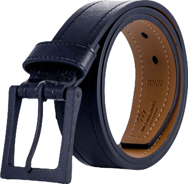 Mio Marino Men's Solid Casual Prong Belt